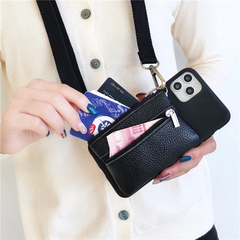 

Silicone phone case for iphone12pro with leather card pocket back case