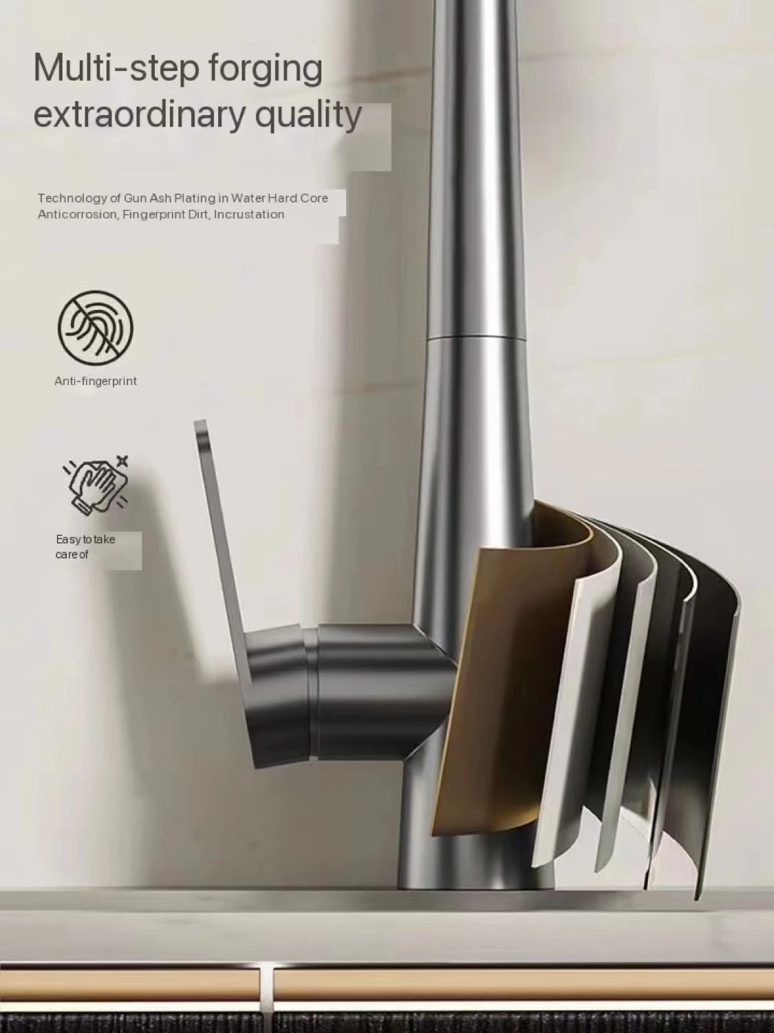 Кухонный смеситель для горячей и холодной воды двойного использования скрытый