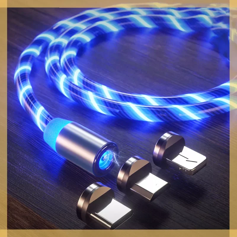 

Flow Luminous Lighting Charging Mobile Cord Charger Wire For Samaung LED Micro USB Type C