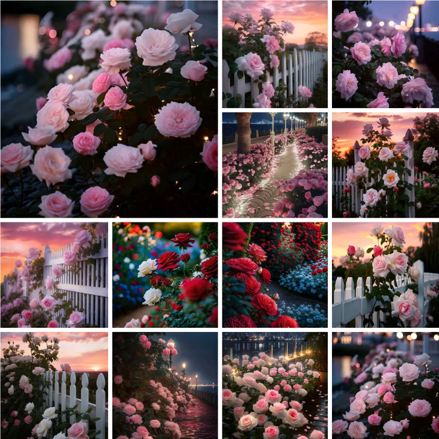 

Картина из страз 5D "сделай сам", пейзаж с розами и закатом, искусство, наборы для вышивки крестиком, домашний декор, Новое поступление 2023