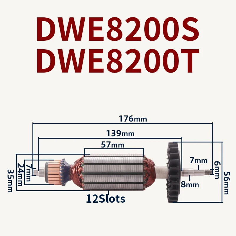 Armature Rotor for DEWALT DWE8200T 8200S Angle Grinder Polis