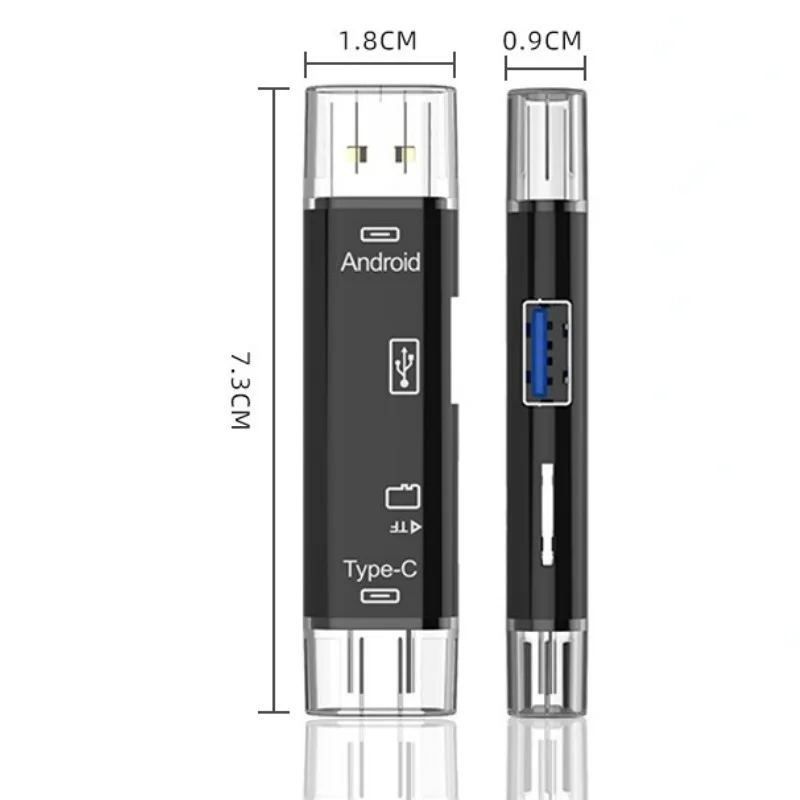 Фото 5 в 1, многофункциональный Usb Type C/Usb /Micro Usb/Tf/SD кардридер памяти №5