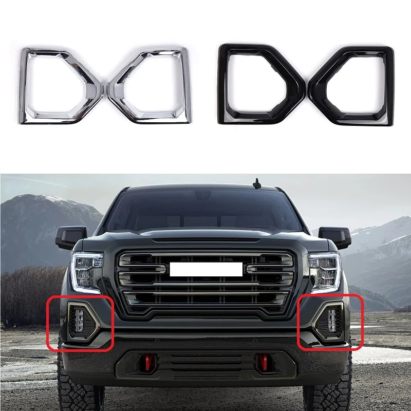 Фото 2 шт., передний бампер, противотуманная фара, накладка, левая + правая для GMC Sierra 1500 AT4 Denali SLT 2019-2022 84176752 84176753 №1