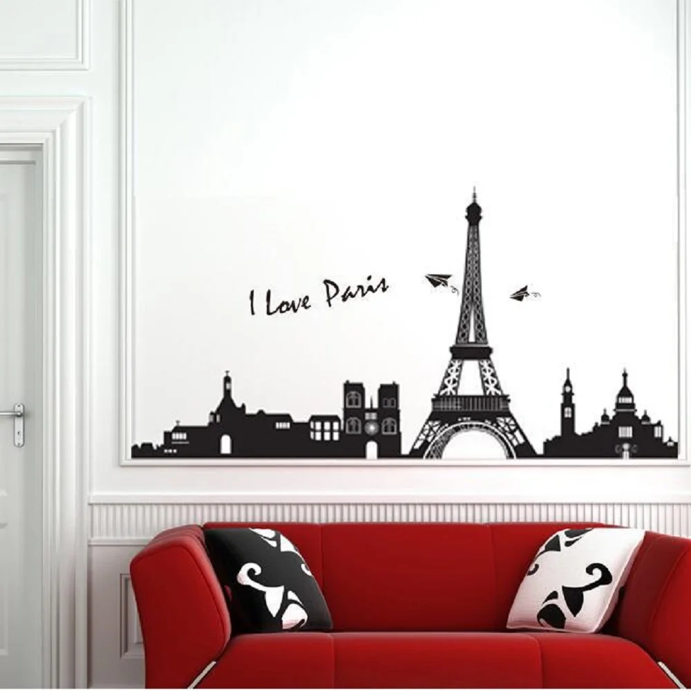 

Eiffel Tower background The Living Room The Bedroom Decorates The Fifth Generation Environmental Protection Wall Stickers