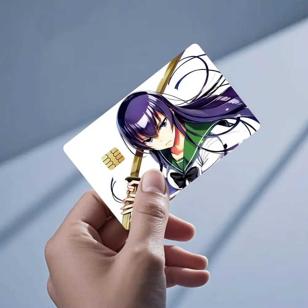 Фото Водонепроницаемые наклейки-пленки Saeko Busujima Highschool of the Dead для кредитных и дебетовых карт №3