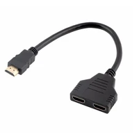hdmi compatible 2 port y splitter 1080p hdmi compatible male to female adapter cable 1 in 2 converter connect cable cord