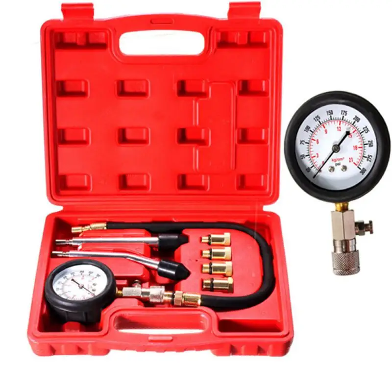 

8PCS Petrol Gas Engine Cylinder Compressor Gauge Meter Test Pressure Compression Tester Leakage Diagnostic Pressure Gauges HWC