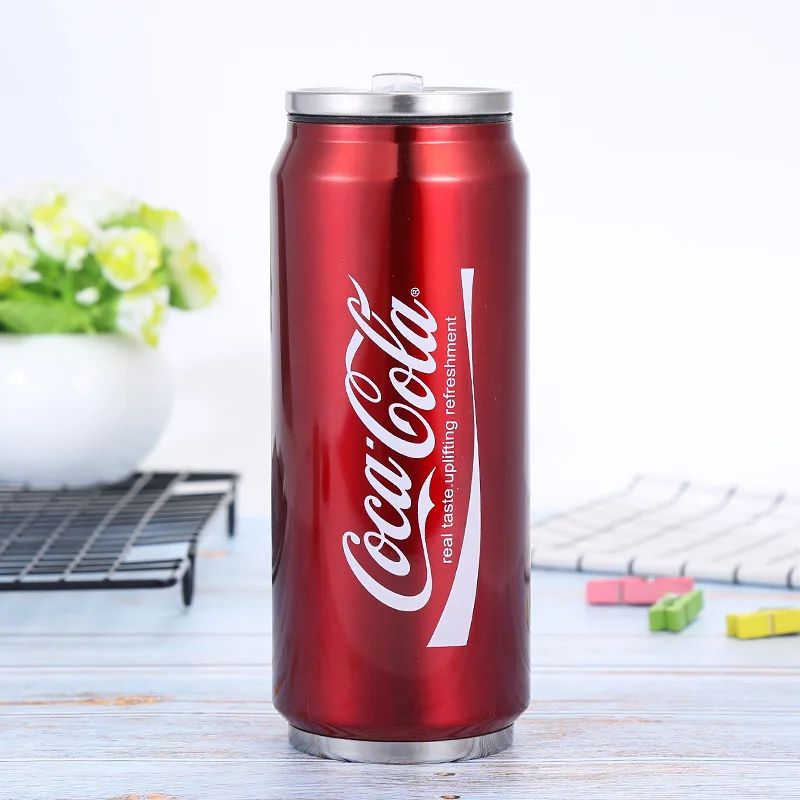 

Creative Cola Thermos Bottle Stainless Steel Water Bottle Travel Car Vacuum Flasks Drink Mug Office Portable Straw Insulated Cup