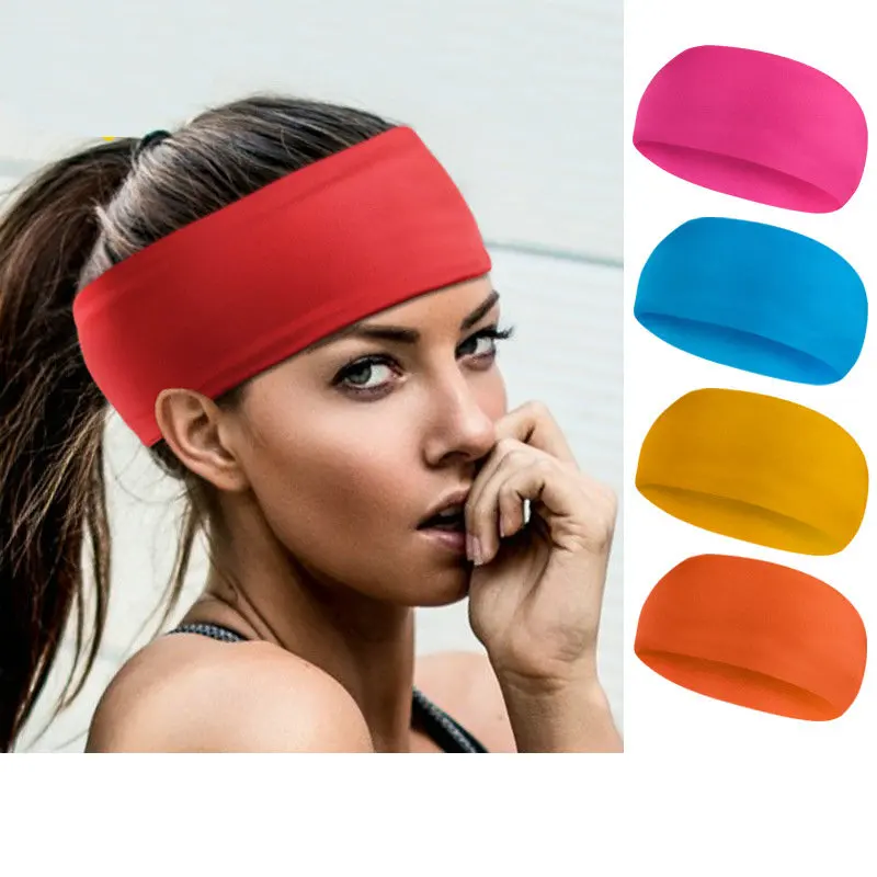 

Durable Headband Skin-friendly Sports Yoga Fitness Stretch Sweatband Hair Band Elasticity Headwear Absorb Sweat Breathable Mater