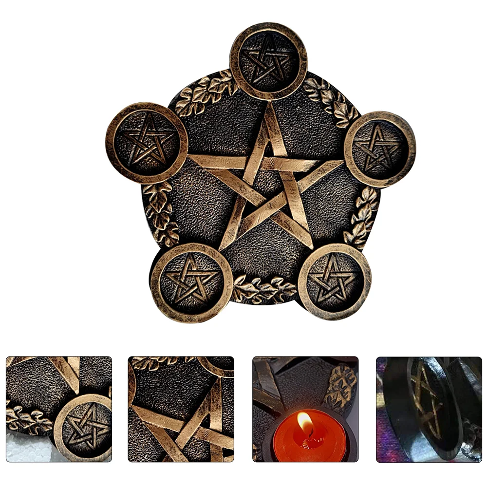 

Holder Star Holders Tealight Altar Pentacle Supplies Wiccan Candleholder Pentagram Candlestick Decorative Tray Plate