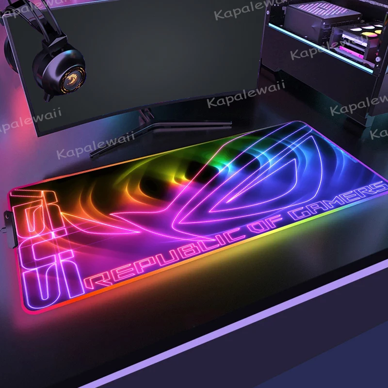 

Большой RGB коврик для мыши ASUS, компьютерный игровой светодиодный коврик для мыши ROG, геймерские настольные коврики, резиновый Настольный коврик с подсветкой, настольные коврики, коврики для мыши