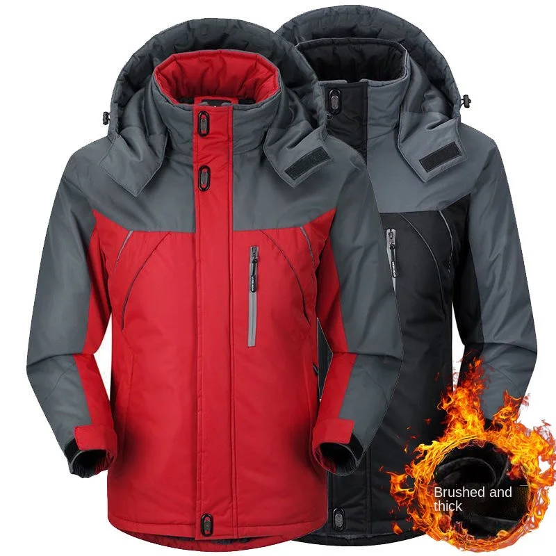 

DY Men Winter Warm Fashion Casual Plush Thickening Parkas Down Jacket Coat Windbreaker Parka Hoodie Waterproof Clothes Coats