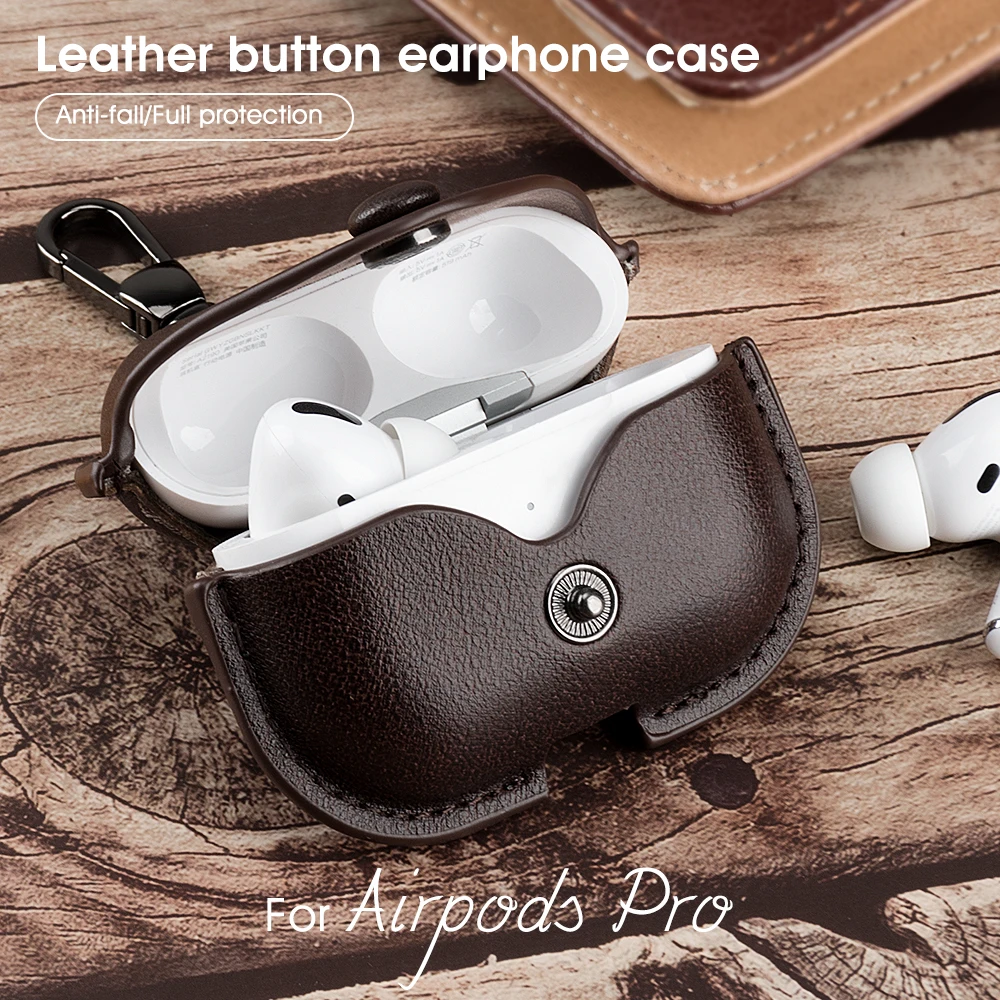 

Leather Bluetooth Wireless Earphone Case For AirPods Pro case Genuine Protective Cover For Apple Airpods 2 3 air pods 3 2 Covers