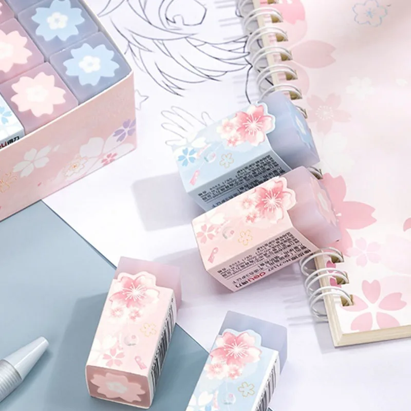 

Translucent Sakura Eraser Sweetheart Little Crumbs Wipe Clean Without Leaving Mark Cherry Blossom Rubber Korean Cute Stationery