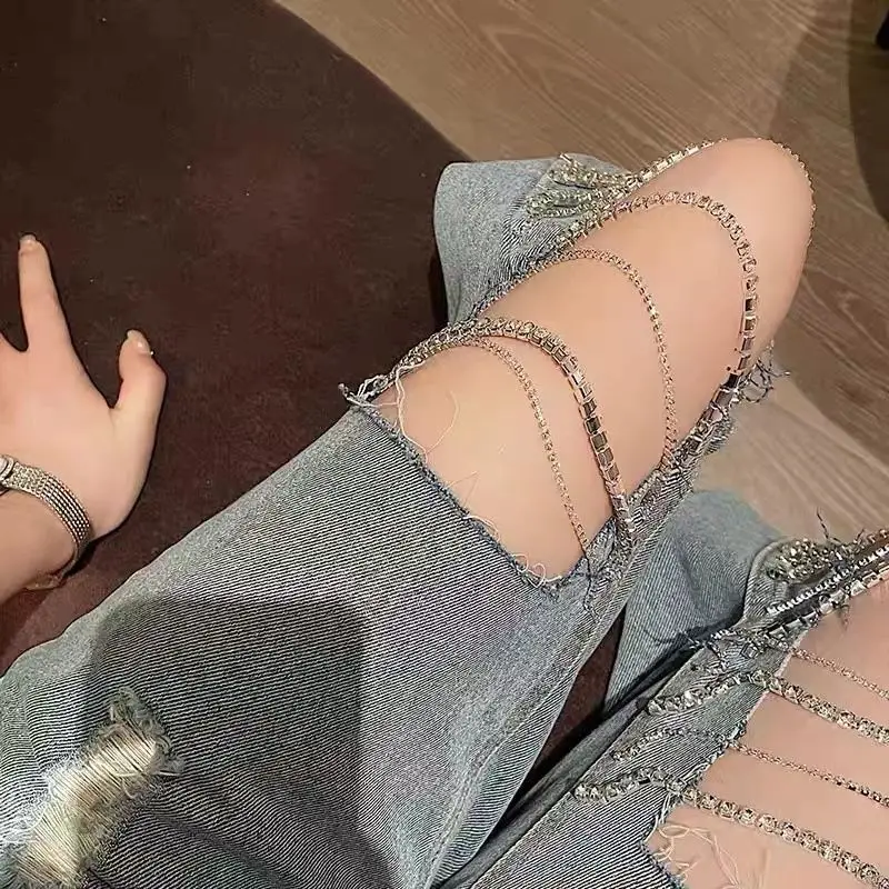 

Spring 2022 Womens Korean Fashion High Waist Wide Leg Jeans Baggy Woman Denim Pants Streetwear Trousers Women's Clothing E187