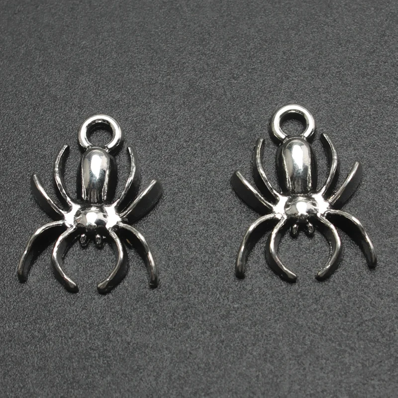 

30pcs Silver Plated Cute Pet Spider Alloy Pendant DIY Charms Bracelet Earrings Jewelry Crafts Metal Accessories 18*16mm P1564