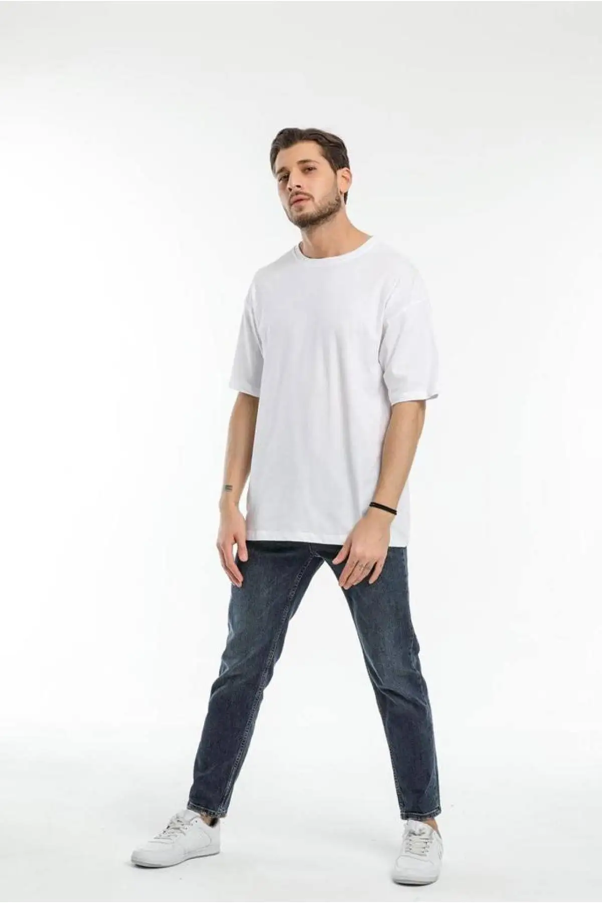 

BeOriginal men's White Oversizle Flat Summer t-shirt