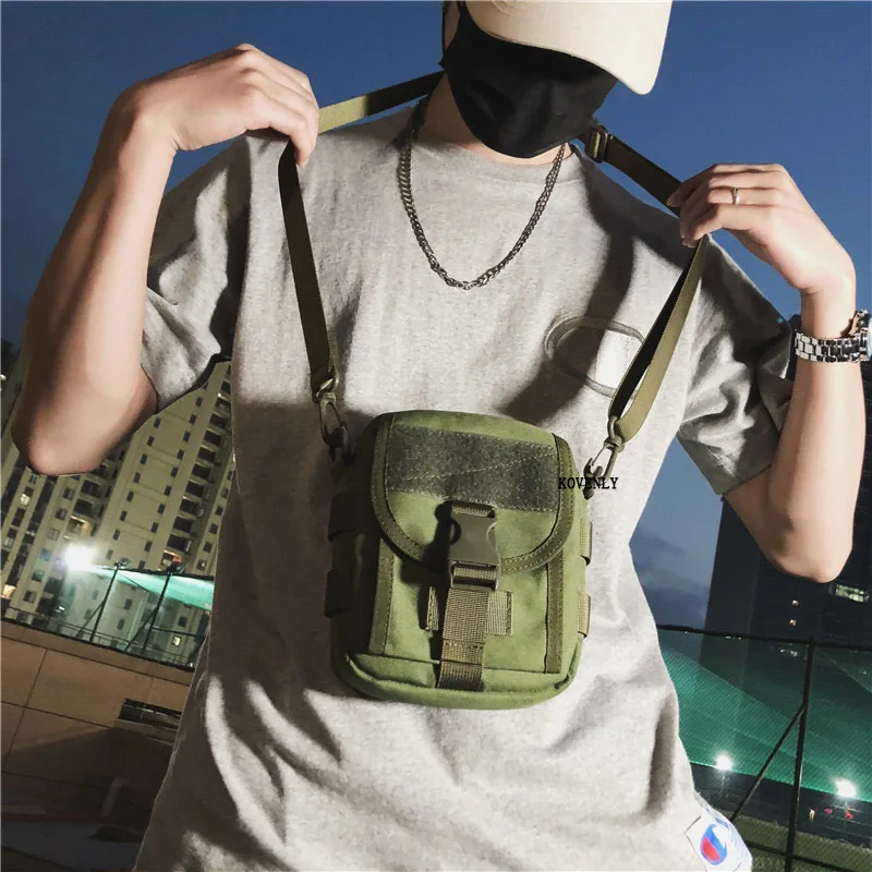 Men Messenger Bag Fashion Canvas Cell phone Shoulder Bag Small Crossbody Pack Small Travel Waist Pack Casual Chest Pouch Backpak