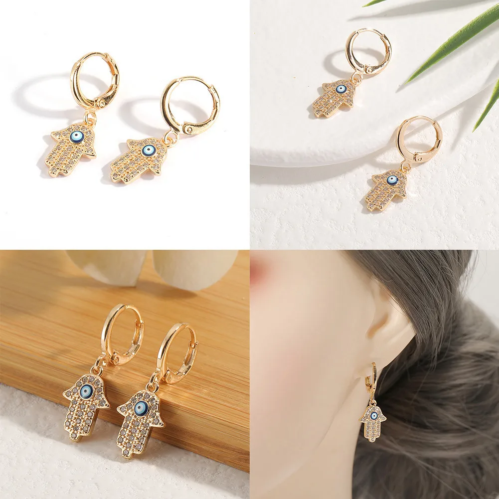 Серьги-кольца женские медные в стиле хип-хоп