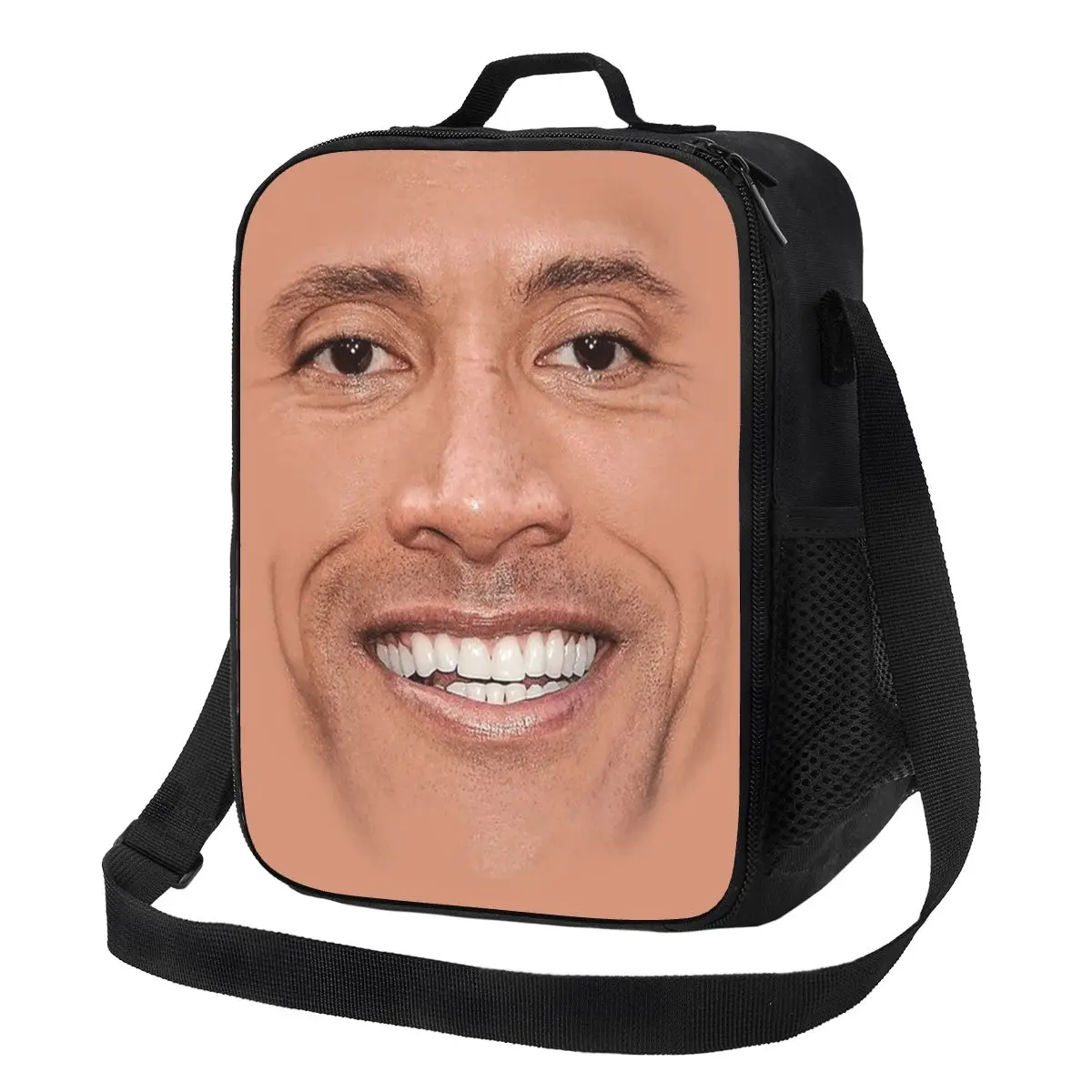 

The Rock Face Dwayne Resuable Lunch Box Leakproof American Actor Johnson Cooler Thermal Food Insulated Lunch Bag Office Work