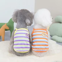 pet vest striped vest striped suspenders pet dog clothes fashion clothing dogs super small cute chihuahua print summer orange