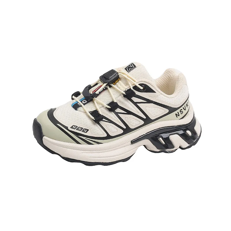 

Кроссовки детские без шнуровки, повседневная сетчатая спортивная обувь, коричневые, на осень