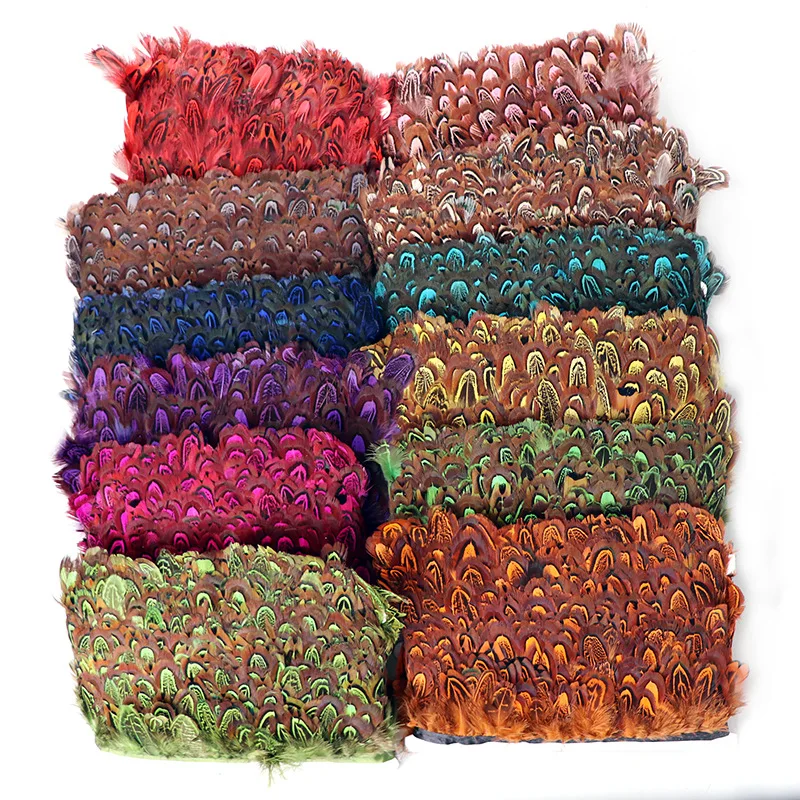 

Dyed small pheasant feather trim DIY hand make Earring headdresses Brooch cloths accessory Stage props and design