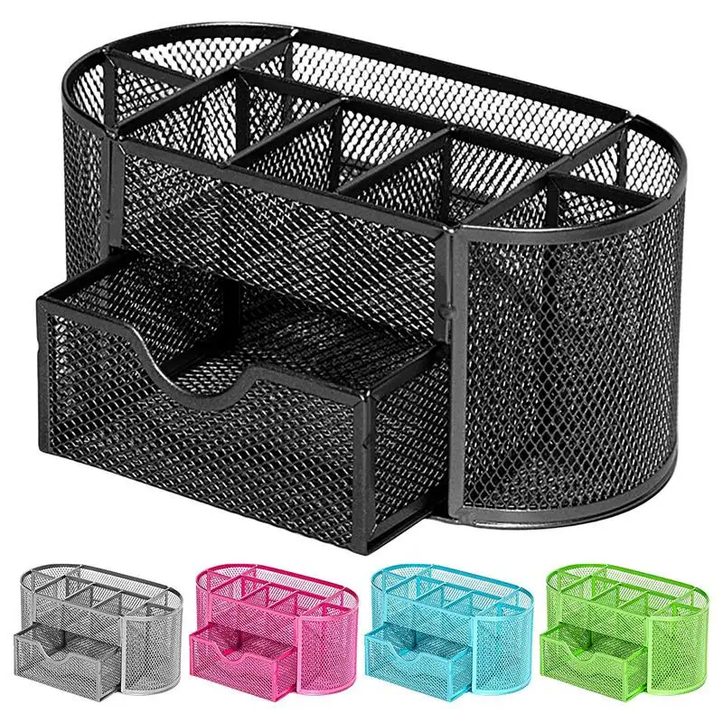 

Сетчатый органайзер для ручек, вместительный Сетчатый Контейнер, органайзер, сетчатая сковорода для рабочего стола, стационарный органайз...