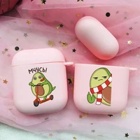 cute cartoon fruit avocado soft silicone tpu case for airpods pro 1 2 3 luxury pink wireless bluetooth earphone box cover