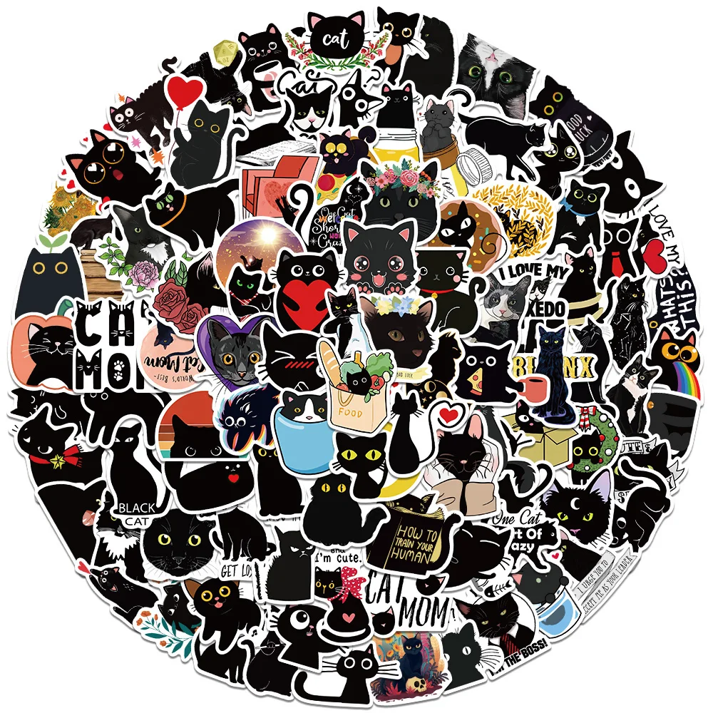 

10/30/50/100Pcs Cute Cartoon Pet Cat Waterproof Stickers Graffiti Decals Kids Toy DIY Diary Scrapbook Phone Laptop Bike Sticker