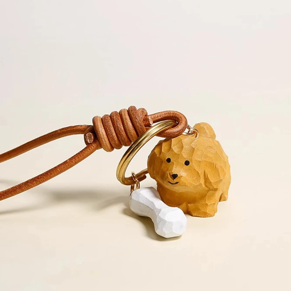 

Щенок ручной работы с фигуркой из кости - милый деревянный декор для собаки для дома/офиса, игривый подарок для любителей домашних животных для владельцев собак