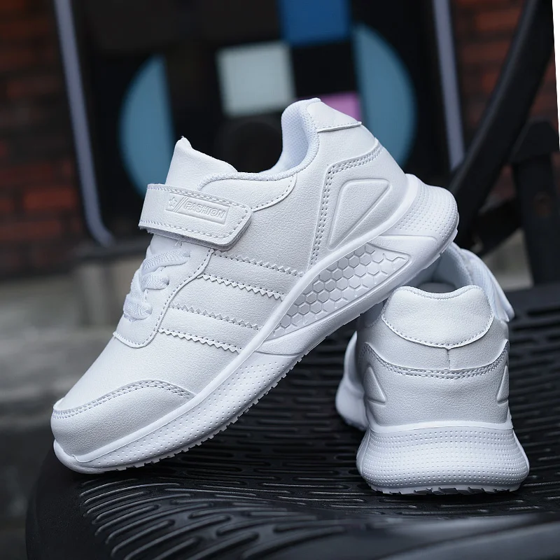 Children's Fashion Sports Shoes Boys Running Shoes Leisure Breathable Outdoor Kids Shoes Lightweight Sneakers Girls White Shoes