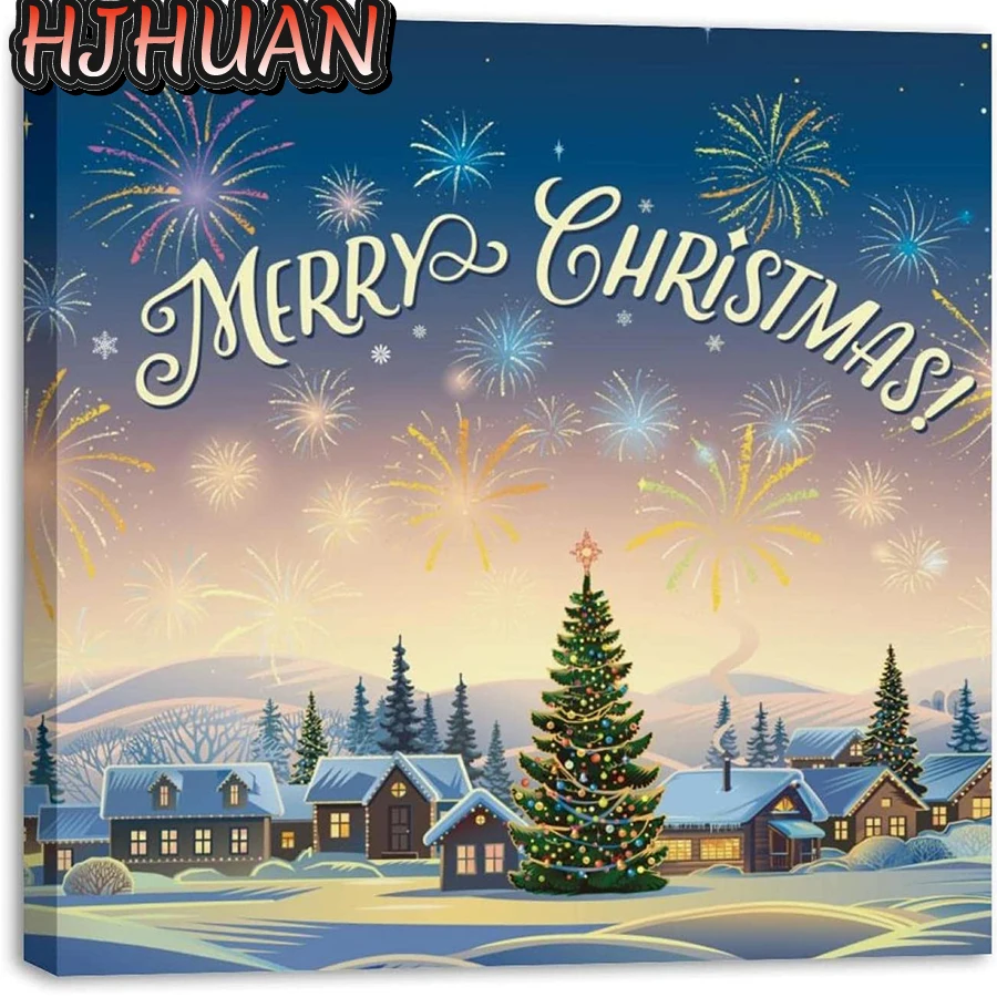 

Рождественское украшение «сделай сам», пейзаж, круглая алмазная живопись, вышивка крестиком, алмазная вышивка, строительный подарок