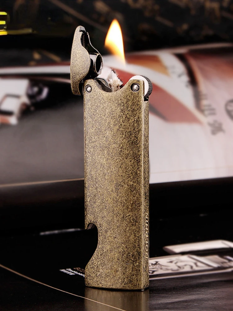 

New multi-function wine bottle lighter thickened metal kerosene lighter cigarette lighter personality pulley cotton oil lighter