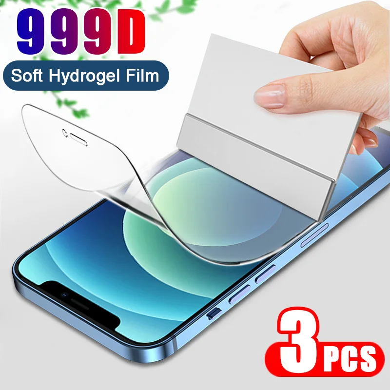 

3PCS Full Cover Hydrogel Film on The Screen Protector for IPhone 7 8 6 Plus Screen Protector on IPhone X XR XS MAX 11 12 13 Pro