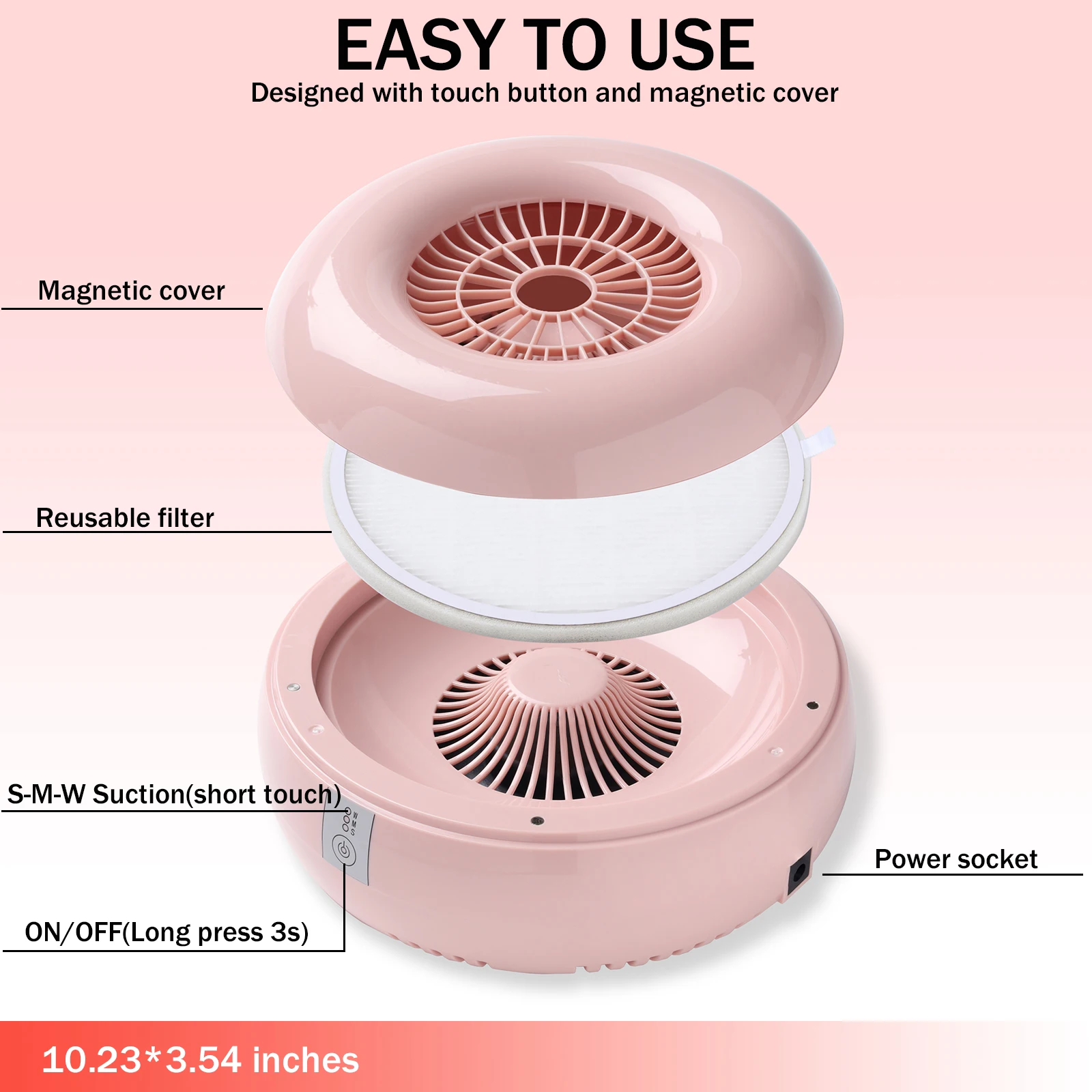 Пылесборник для ногтей Nail Tech Мощный всасывающий пылесос Вентилятор