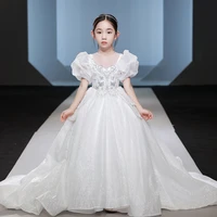 summer childrens dress princess dress girl flower girl wedding little girl host piano performance dress catwalk dress