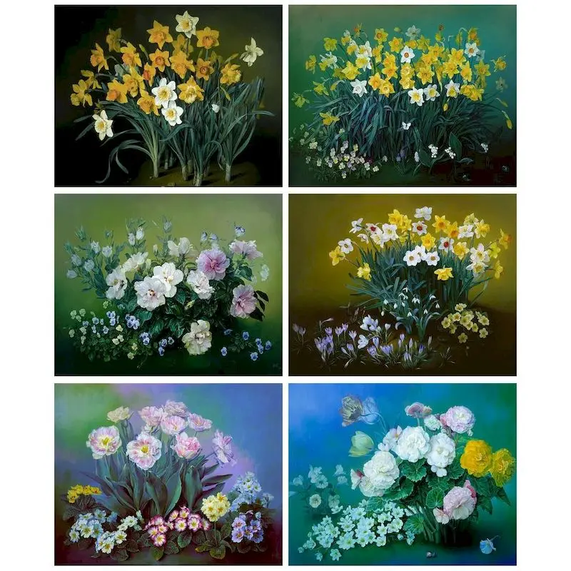 

GATYZTORY Oil Painting By Numbers Flowers Kit Picture By Numbers Handwork Diy Paint By Numbers For Kids Wall Decor Unique Gift