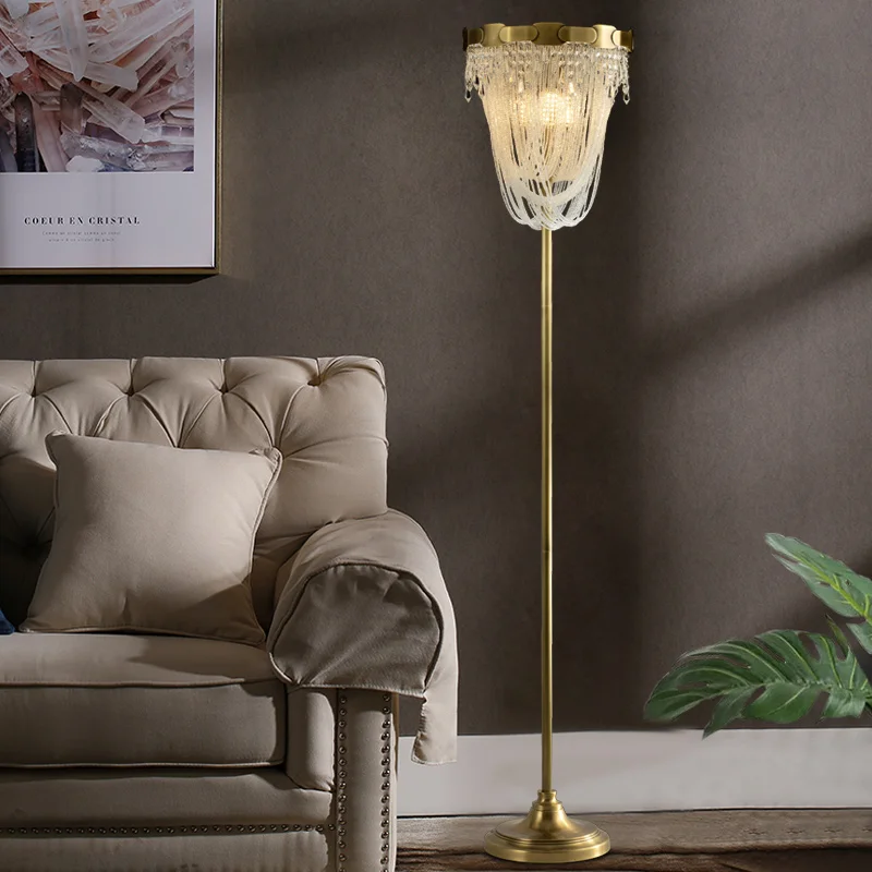 

Роскошная Напольная Лампа в стиле постмодерн, простой креативный светильник со стразами для гостиной, спальни, прикроватного столика