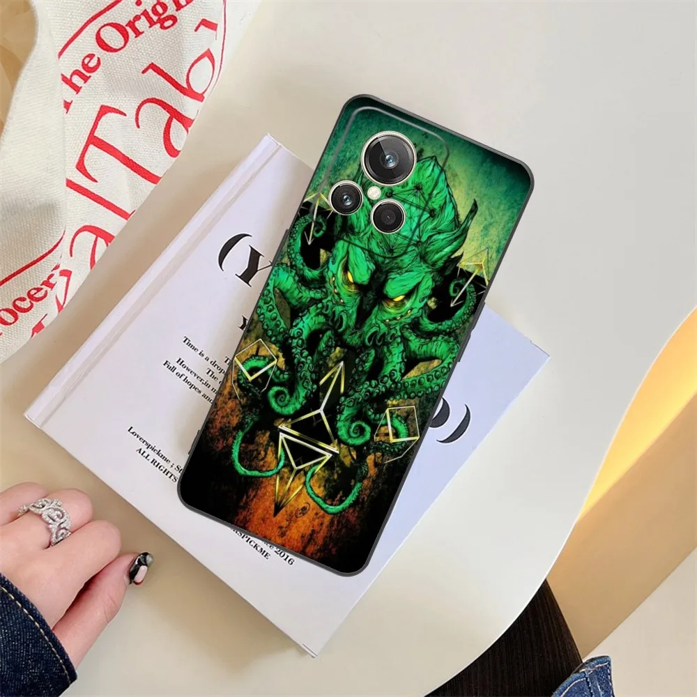 Модный чехол для мобильного телефона Cthulhu Realme GT 2 9i 8i 7i Pro X50 X2 C35 C21 C20 C11 C3 Черный