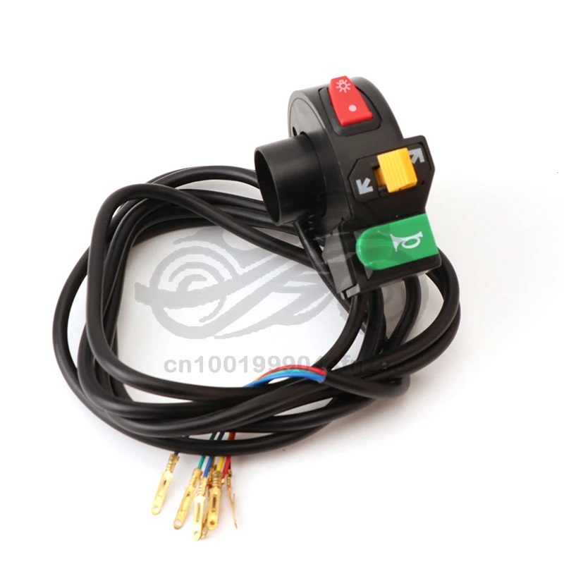 

3 in 1 Motorcycle Switch Electric Bike Scooter ATV Quad Light Turn Signal Horn ON/OFF Button for 22mm Dia Handlebars