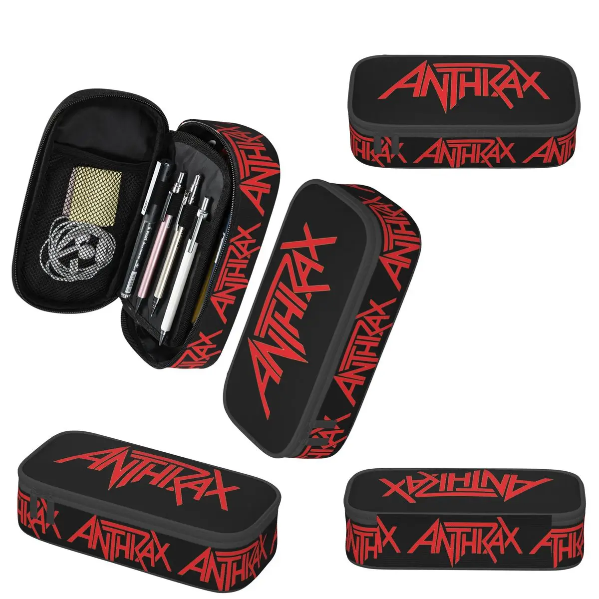 Пенал с логотипом музыкальной группы Anthrax для мальчиков и девочек, подарочная коробка для ручек, сумка для карандашей, канцелярские принадлежности, сумка-держатель для ручек (art.: 3920da036735c) - 3920da036735c
