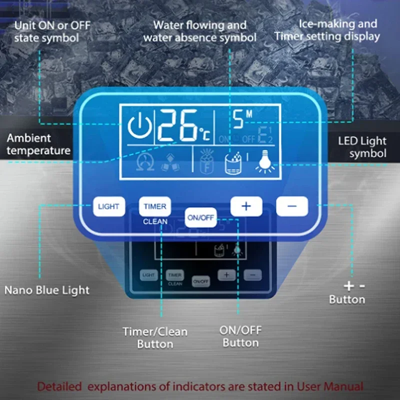 68 кг льдогенератор коммерческий 100 фунтов/24 ч машина из нержавеющей стали под