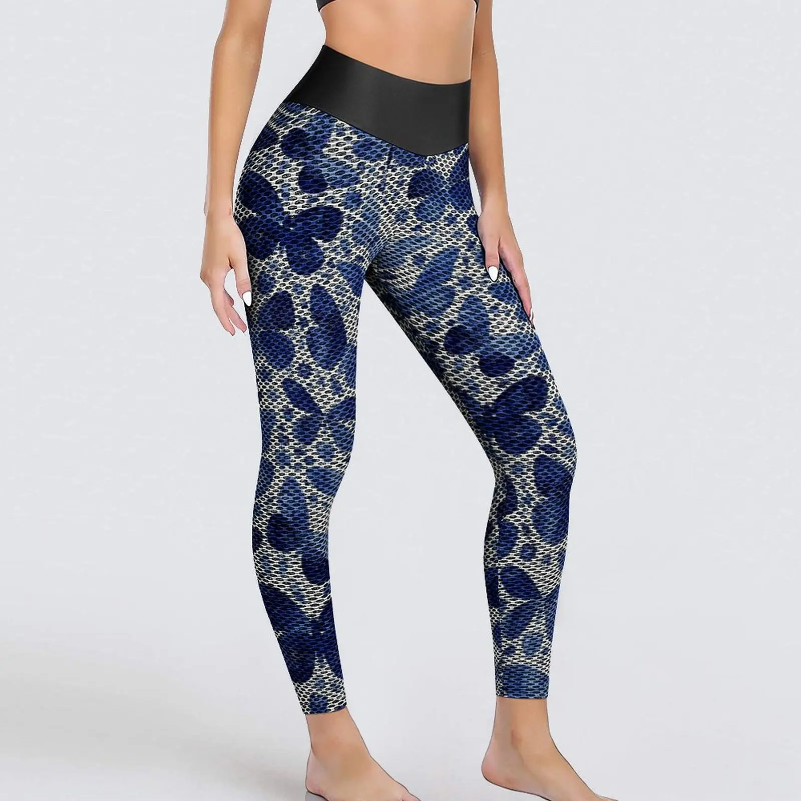 

Blue Butterfly Leggings Sexy Floral Butterflies Fitness Yoga Pants High Waist Seamless Sports Tights Fashion Printed Leggins