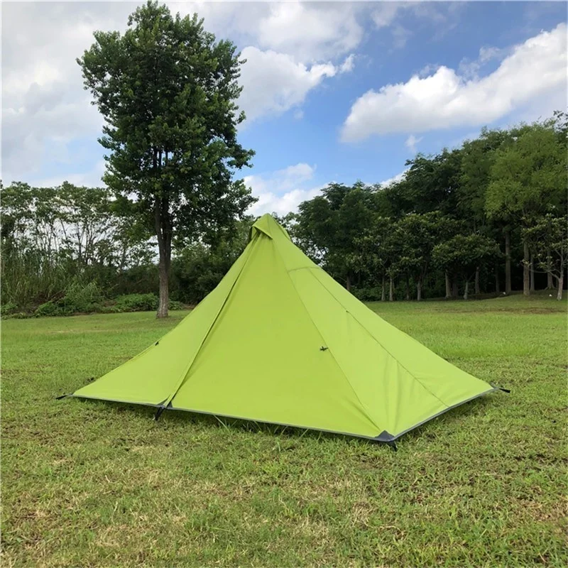 Double Layer Portable Waterproof Pyramid Tent Single Person Ultralight Rodless All Weather Outdoor Hiking Hunting Camping | Спорт и