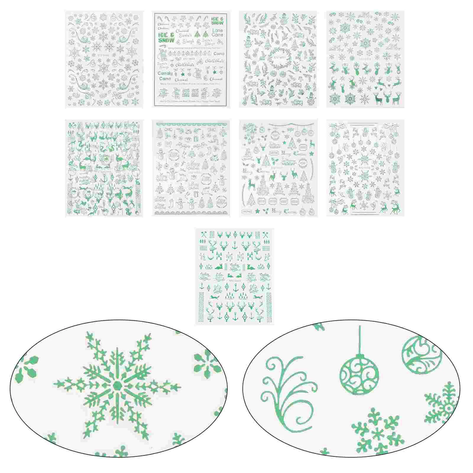 

Nail Stickers Christmasdecals For3D Decal Adhesive Self Winter Strips Polish Tree Sticker Manicure Fingernail