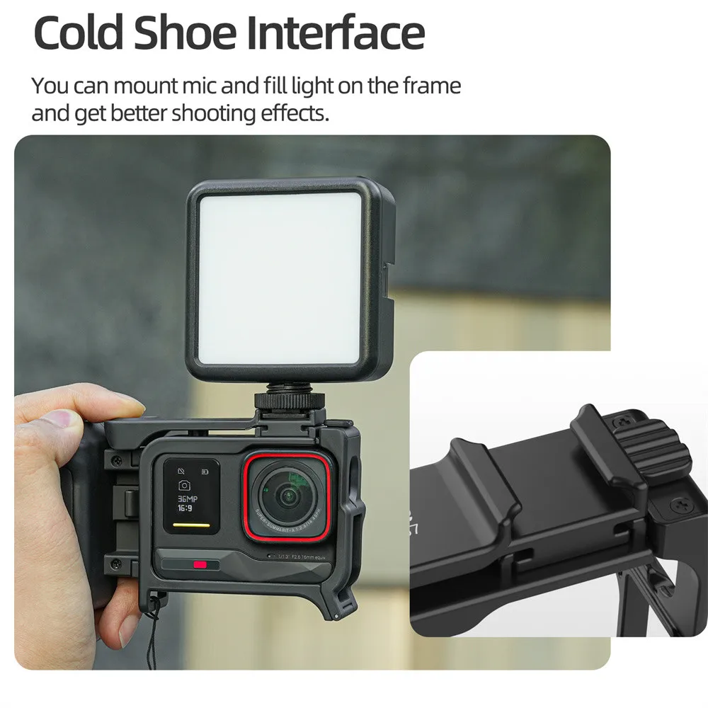 Фото Ручка-держатель Sunnylife Street Grip 2-в-1, съемная, для Insta360 Ace Pro 2/1, для уличной съемки, с креплением Cold Shoe №5