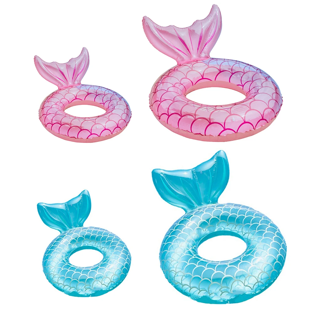 

Mermaid Tail Backrest Inflatable Swimming Ring for Adults Floating Swimming Circle Mattress for Pool Beach Party Toys