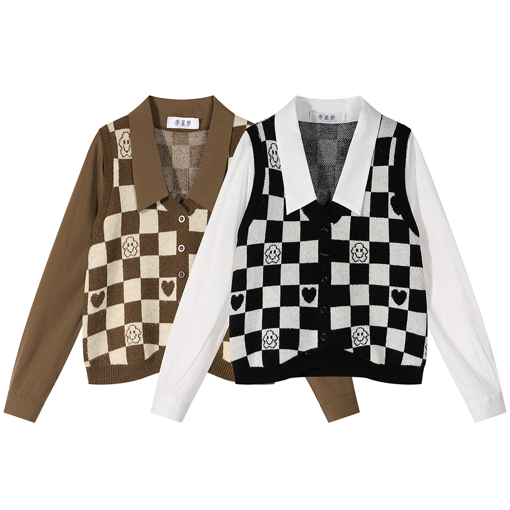 Xinmonlee Chessboard клетчатый искусственный двухсекционный дизайн Sense французский