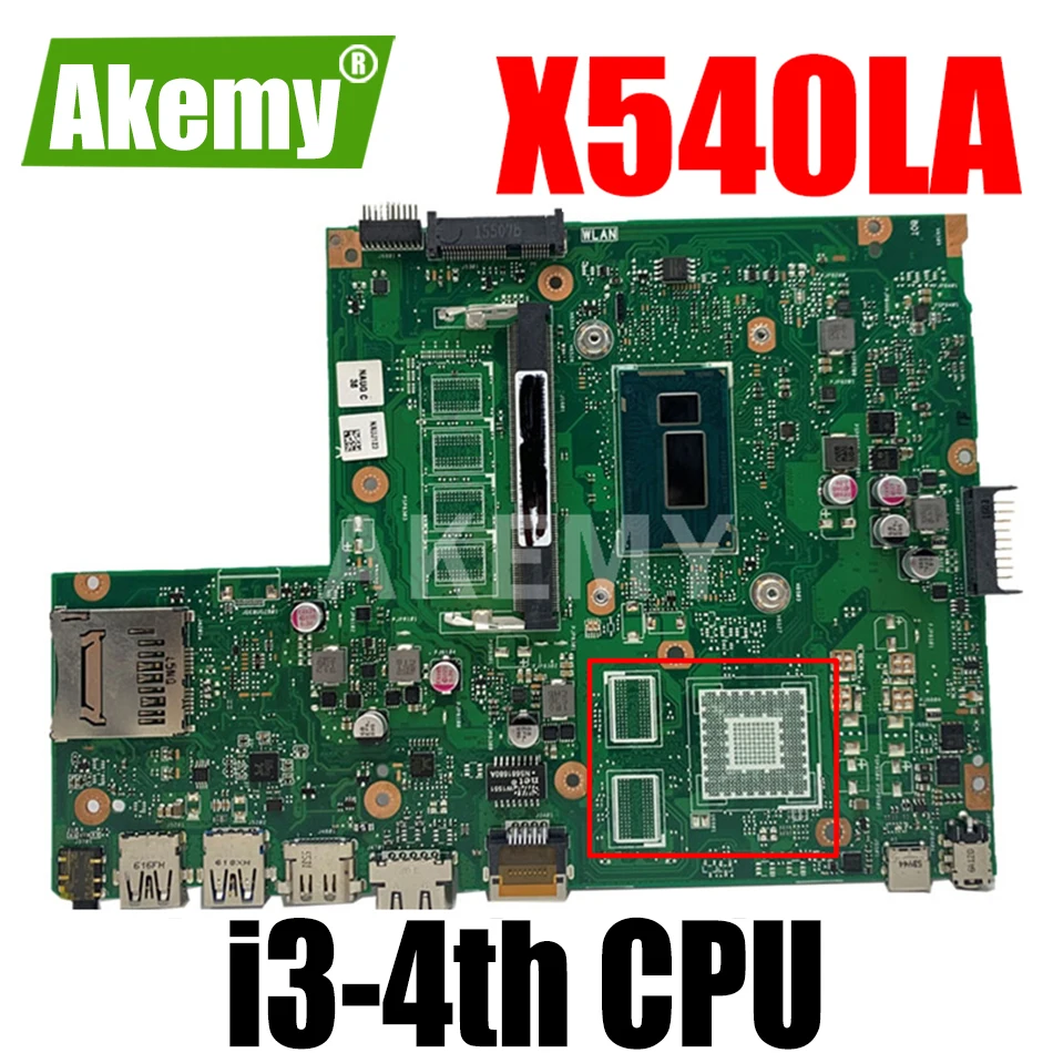 

New 90NB0B00-R00020 X540LJ REV2.1 mainboard For ASUS X540LA F540L A540L Laptop Motherboard 0G/I3-4th Gen GMA